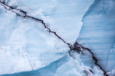 Volcanic ash intrusion in the Brasvellbreen ice wall, Svalbard — fine art landscape photograph by Peter Cox