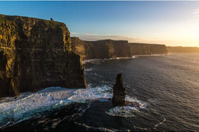 Aerial view of the Cliffs of Moher at sunset, Co. Clare, fine art aerial photograph by Peter Cox