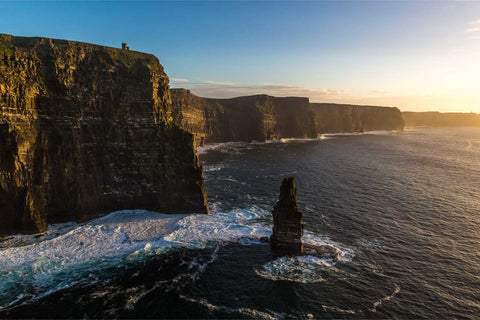Aerial view of the Cliffs of Moher at sunset, Co. Clare, fine art aerial photograph by Peter Cox