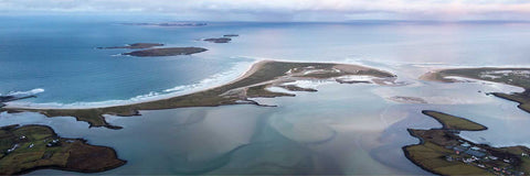 Aerial panoramic view of Dooey Peninsula and Tory Island, Co. Donegal, fine art landscape photograph by Peter Cox