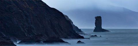 An Searrach sea stack at night near Dingle, Co. Kerry, Ireland, long exposure fine art photograph by Peter Cox