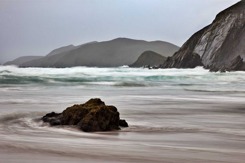 Long exposure of waves at Coumeenole Beach with Great Blasket Island, Slea Head, Dingle, Co. Kerry, Ireland, fine art landscape photograph by Peter Cox