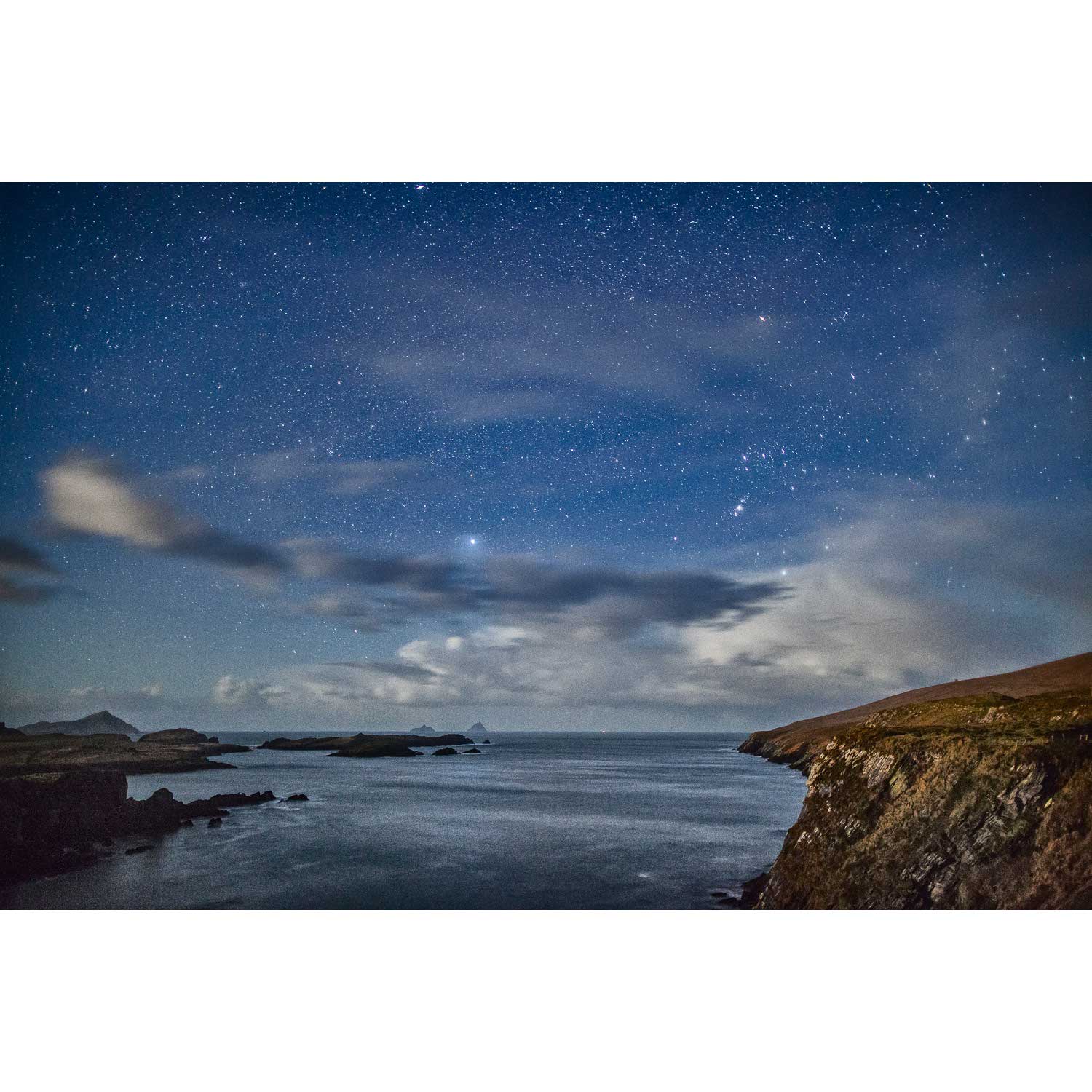 Skelligs and Orion from Valentia, Co. Kerry