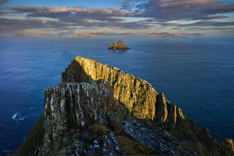 View from South Peak of Skellig Michael across to monastery and Small Skellig, Kerry, fine art landscape photograph by Peter Cox