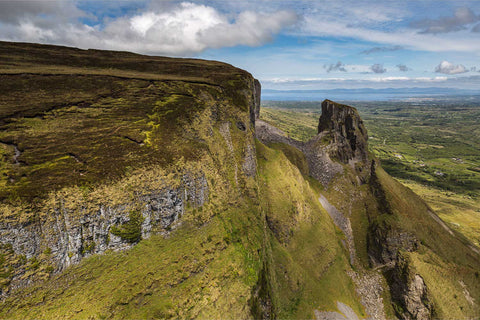 Aerial view of Eagle's Rock, Ireland's tallest freestanding rock tower, Co. Leitrim, fine art aerial photograph by Peter Cox