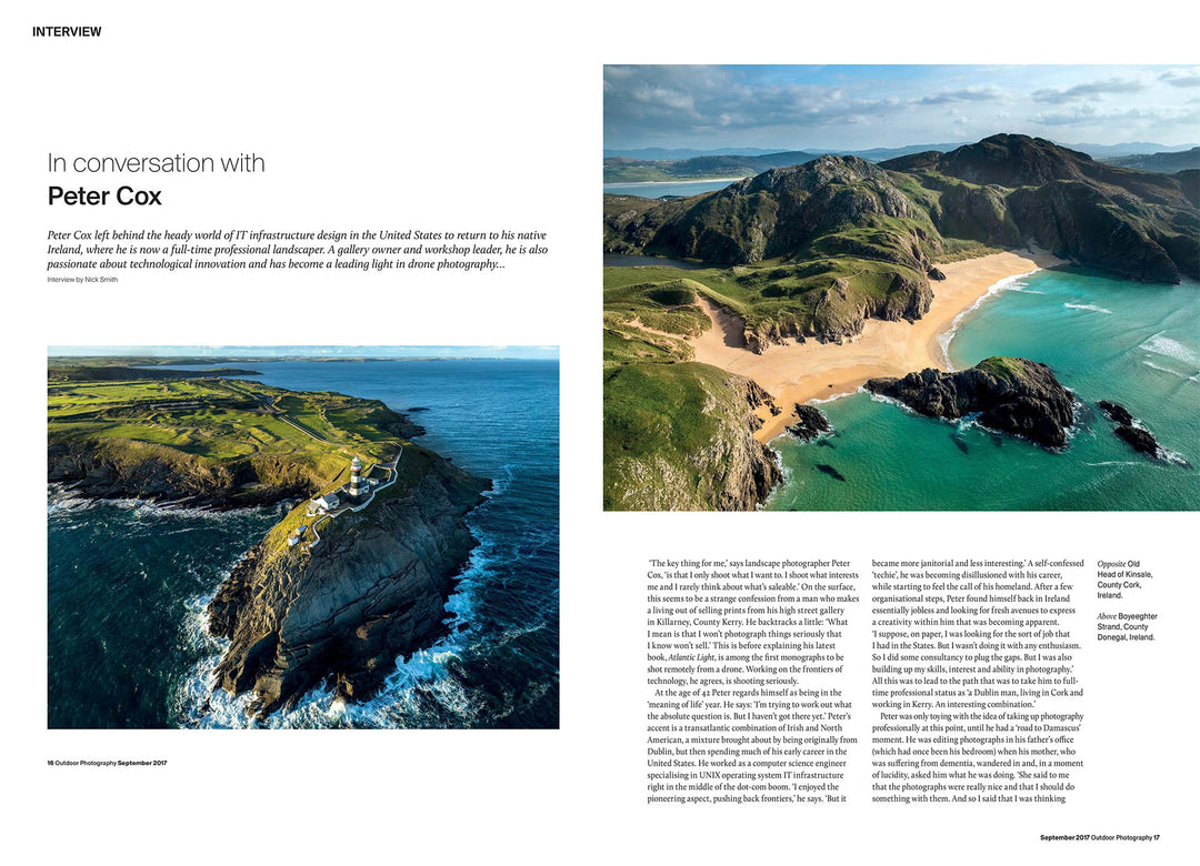 First two pages of my interview profile in Outdoor Photography magazine