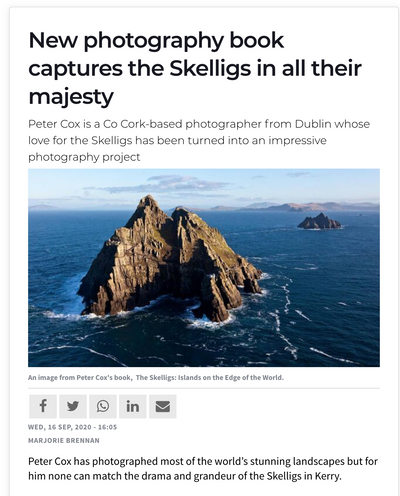 Irish Examiner Article on "The Skelligs"
