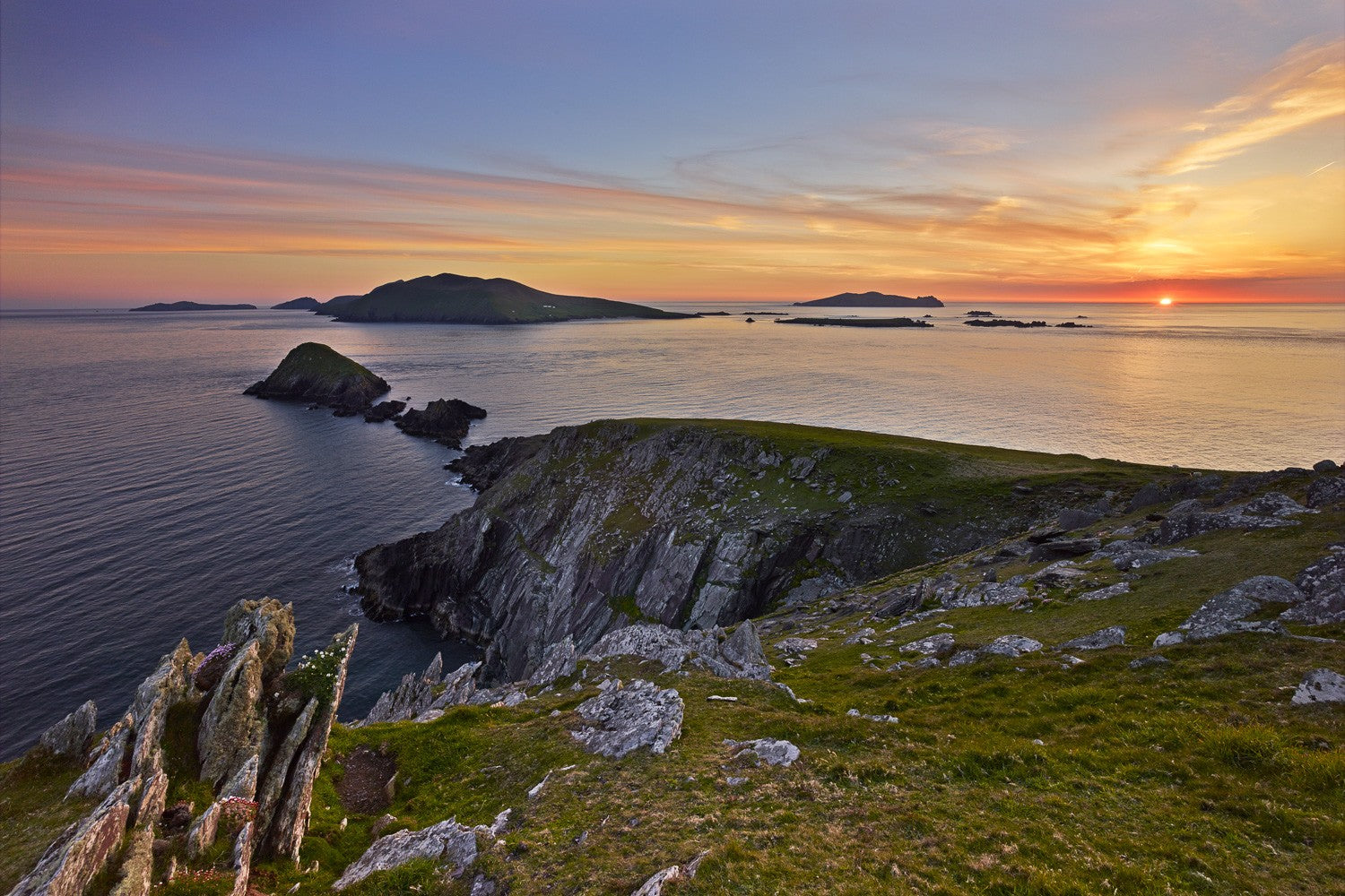 The Blasket Islands seen here from Dunmore Head, Co. Kerry.