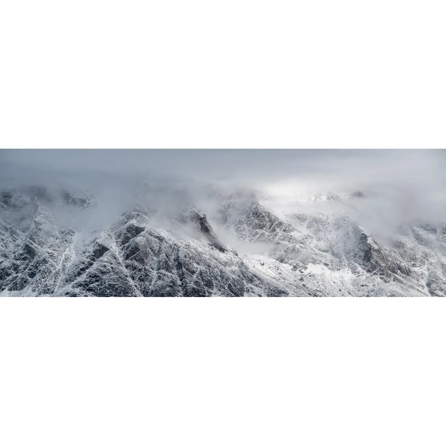 Arctic Peaks in Cloud, Scoresby Sound, Greenland