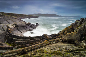 Rugged Atlantic coastline at Allihies, Cork, Ireland, with layered slate cliffs, fine art landscape photograph by Peter Cox